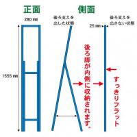 スリム蛍光高輝度反射工事看板　SSL-2B　「車両通行止」　275×1400　 鉄枠付