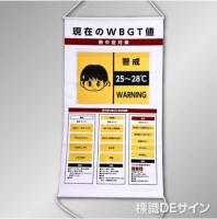 NT40SET　熱中症予防幕「現在のWBGT値表示」　ビニール製　950×570㎜