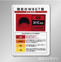 NT30SET　熱中症予防標識「現在のWBGT値表示」　鉄板製　600×450㎜