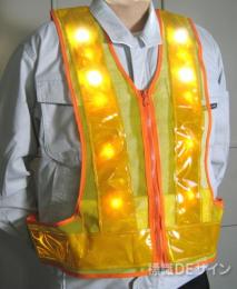 作業補助灯付LED反射ベストJSピカッチ　P-YYY
