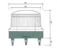 ソーラー式LED回転灯 黄色　SKW-150