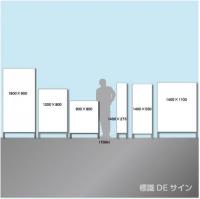 立看板　白無地　W-1　550×1400　無反射 鉄枠付
