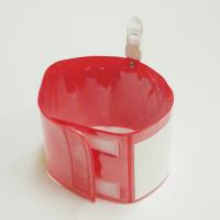 クリップ式記入式腕章　赤　　ビニール製　90×400㎜