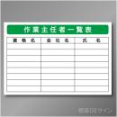 安全掲示板パーツ21　スチール製　「作業主任者一覧表」　600×890㎜　