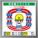 安全掲示板パーツ15　スチール製　「安全施工サイクル」　900×890㎜　