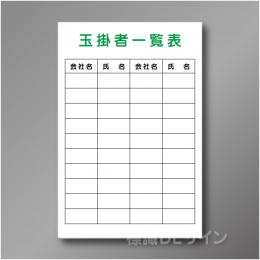 WF34　硬質樹脂製　　「玉掛者一覧表」　900×600㎜