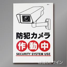 BH1 硬質樹脂製　 「防犯カメラ作動中」　450×300㎜