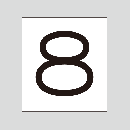 JIS配管識別明示ステッカー　数字表示「8」　　　　　小サイズ　40×40㎜