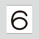 JIS配管識別明示ステッカー　数字表示「6」　　　　　小サイズ　40×40㎜