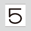 JIS配管識別明示ステッカー　数字表示「5」　　　　　特大サイズ　70×70㎜