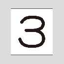 JIS配管識別明示ステッカー　数字表示「3」　　　　　特大サイズ　70×70㎜