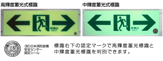 蓄光式標識の種類